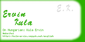 ervin kula business card